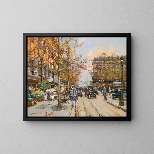 Place de la Madeleine - Eugène Galien-Laloue — indrammet kunstværk på væggen