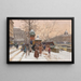 Quai de la Mégisserie under sneen - Eugène Galien-Laloue — indrammet kunstværk på væggen