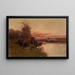 Flod ved solnedgang - Eugène Galien-Laloue — indrammet kunstværk på væggen