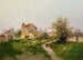 en landlig scene i forstaden Barbizon - Eugène Galien-Laloue — visning af kunstværket