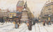 La place de Clichy sous la neige, Paris - Eugène Galien-Laloue — visning af kunstværket