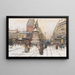 La place de Clichy sous la neige, Paris - Eugène Galien-Laloue — indrammet kunstværk på væggen