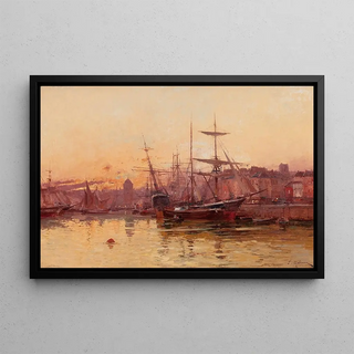 Eugne GalienLaloue - Voiliers quai en Normandie.webp