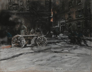 Scène de feu - Everett Shinn — visning af kunstværket