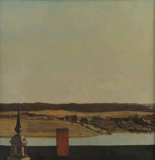 Faîtage du château de Frederiksborg avec vue sur le lac et la forêt - Christen Købke