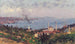 Vue de Nişantaşı avec la mosquée de Dolmabahçe, Constantinople - Fausto Zonaro — visning af kunstværket