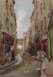 Rue Saint-Médard i 1905 mod Rue Mouffetard - Fédor Hoffbauer — visning af kunstværket