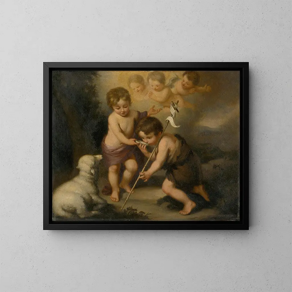 L'Enfant Jésus avec saint Jean-Baptiste - Felicjan Moczik — indrammet kunstværk på væggen