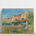 Reproduktion af maleriet Kvindeligt siddende maleri, La Maison de la Poste à Cagnes - Pierre-Auguste Renoir