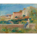 Reproduktion af maleriet Kvindeligt siddende maleri, La Maison de la Poste à Cagnes - Pierre-Auguste Renoir