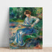 Reproduktion af maleriet Kvinde Læsende på en bænk - Pierre-Auguste Renoir