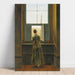 Reproduktion af maleriet Kvindemaleri ved vinduet - Caspar David Friedrich