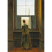 Reproduktion af maleriet Kvindemaleri ved vinduet - Caspar David Friedrich
