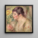Kvinde med rosen - Pierre-Auguste Renoir — indrammet kunstværk på væggen