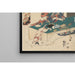 Reproduktion af maleriet Kvinde ved bordet, hvid kat springende på en sommerfugl - Utagawa Kuniyoshi