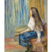 Reproduktion af maleriet Kvinde med lange hår - Pierre-Auguste Renoir
