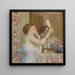 Kvinde med et spejl - Frederick Carl Frieseke — indrammet kunstværk på væggen