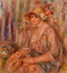 Kvinde i mousselin kjole - Pierre-Auguste Renoir — visning af kunstværket
