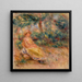Kvinde i rosa og gul i et landskab - Pierre-Auguste Renoir — indrammet kunstværk på væggen