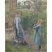 Reproduktion af maleriet Kvinde og barn ved brønden - Camille Pissarro