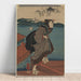 Reproduktion af maleriet Kvindemaleri på kajen - Utagawa Kuniyoshi