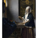 Reproduktion af maleriet Kvindemaleri med en vægt - Johannes Vermeer