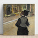Reproduktion af maleriet Kvindemaleri set fra ryggen (Besøg på et museum) - Edgar Degas