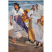 Reproduktion af maleriet af kvinder, der fisker i Valencia - Joaquín Sorolla