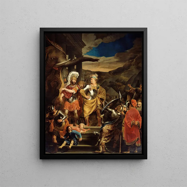 Fabritius og Pyrrhus - Ferdinand Bol — indrammet kunstværk på væggen