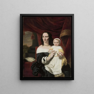 Ferdinand Bol - Portrait of Johanna de GeerTrip with her daughter Cecilia.webp