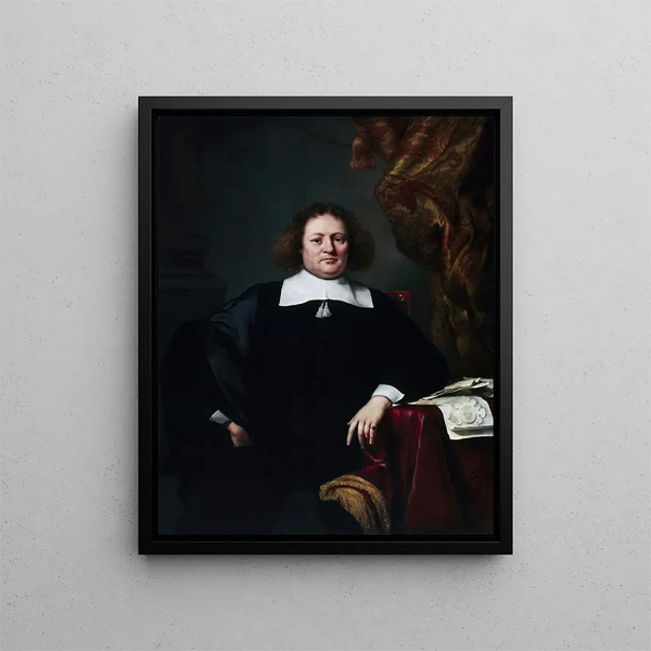 Portrait af Sir John Hebdon - Ferdinand Bol — indrammet kunstværk på væggen