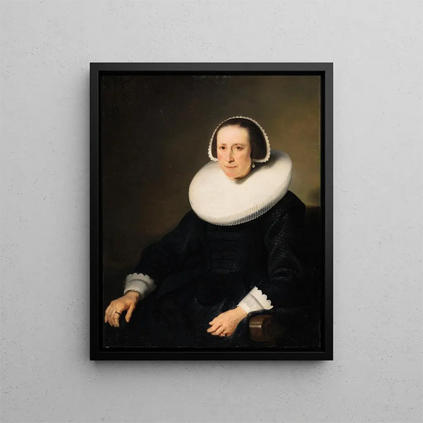 Portrait af en dame - Ferdinand Bol — indrammet kunstværk på væggen