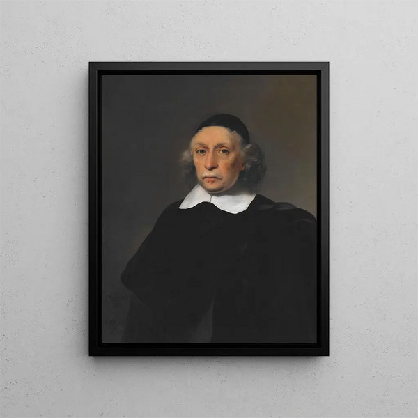 Portrait af en lærde - Ferdinand Bol — indrammet kunstværk på væggen
