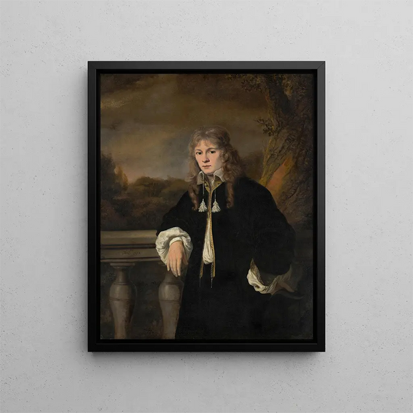 Portrait af en ung mand - Ferdinand Bol — indrammet kunstværk på væggen
