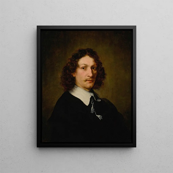 Portrait af en mand (Konflikt af kasus) - Ferdinand Bol — indrammet kunstværk på væggen