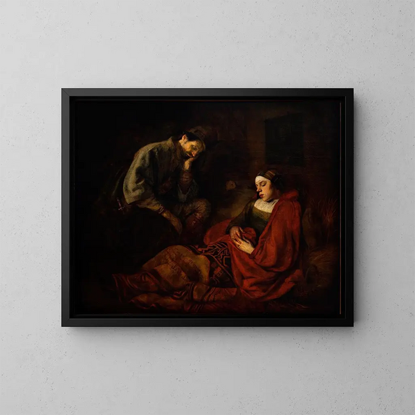 La Sainte Famille - Ferdinand Bol — indrammet kunstværk på væggen