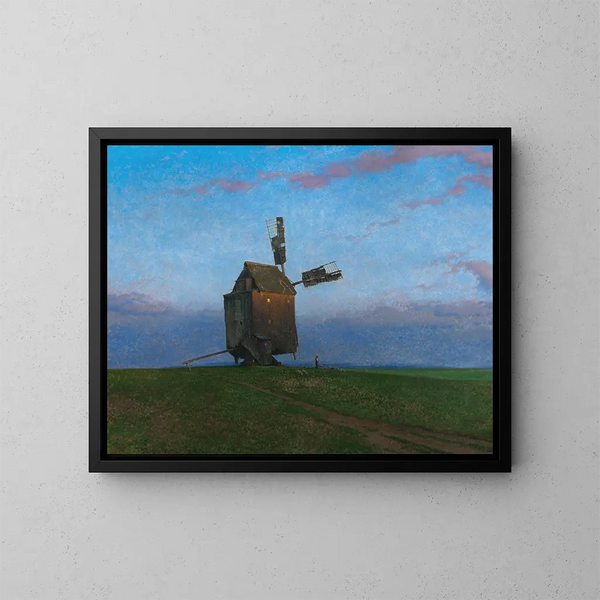 Le vieux moulin - Ferdinand Brunner — indrammet kunstværk på væggen
