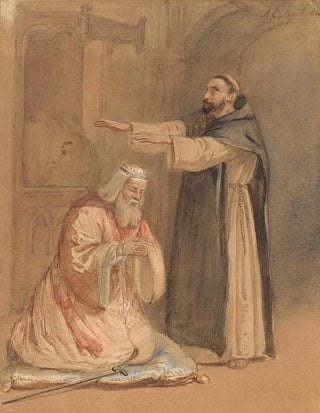 Ferdinand Ernst Lintz - De zegening van een koning door een monnik.webp