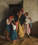 "Afskeden med gudmødrene efter konfirmationen" - Ferdinand Georg Waldmüller — visning af kunstværket