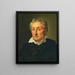 Portrait af en herre med bølget, hvidt hår - Ferdinand Georg Waldmüller — indrammet kunstværk på væggen