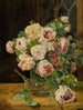 Bouquet de roses à la fenêtre - Ferdinand Georg Waldmüller — visning af kunstværket