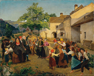 Ferdinand Georg Waldmller - The farewell of the bride from her parents home.webp