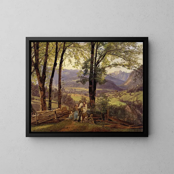Vue d'Ischl - Ferdinand Georg Waldmüller — indrammet kunstværk på væggen