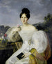 Dame i hvid kjole - Ferdinand Georg Waldmüller værksted — visning af kunstværket