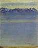 Le lac Léman med de savoyardiske Alper - Ferdinand Hodler | Reproduction — visning af kunstværket