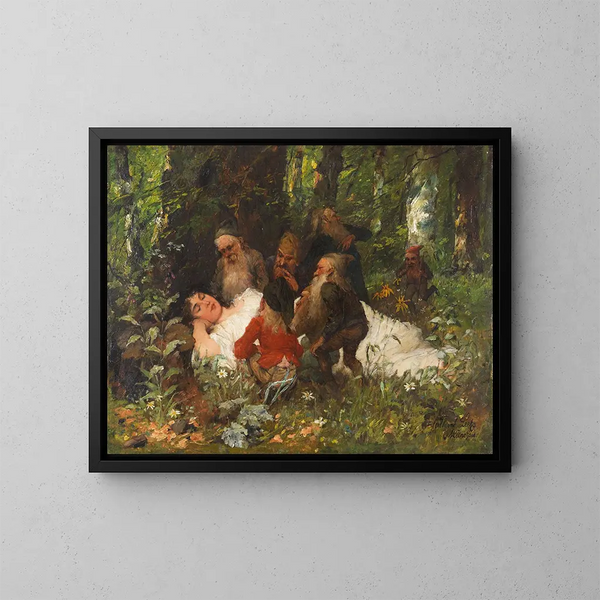 Blanche-Neige - Ferdinand Leeke — indrammet kunstværk på væggen