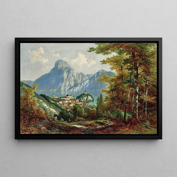 Ferdinand Lepie - A view of Traunstein and Traunkirchen.webp