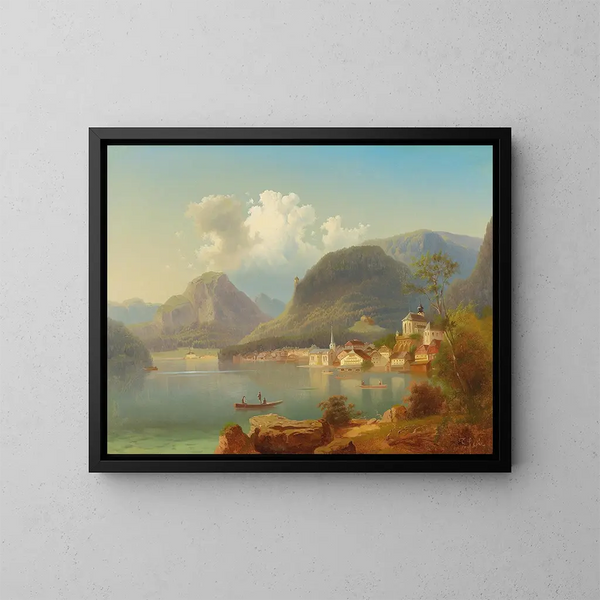 Vue de Hallstatt - Ferdinand Lepié — indrammet kunstværk på væggen