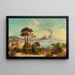 Vue de Naples med Vesuvius i baggrunden - Ferdinand Lepié — indrammet kunstværk på væggen