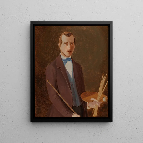 Selvportræt - Ferdinand von Wright — indrammet kunstværk på væggen